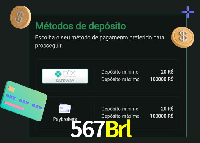 O cassino 567Brl oferece uma grande variedade de métodos de pagamento